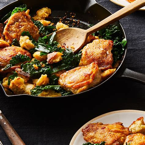 crispy-chicken-thighs-with-kale-croutons-recipe-on image