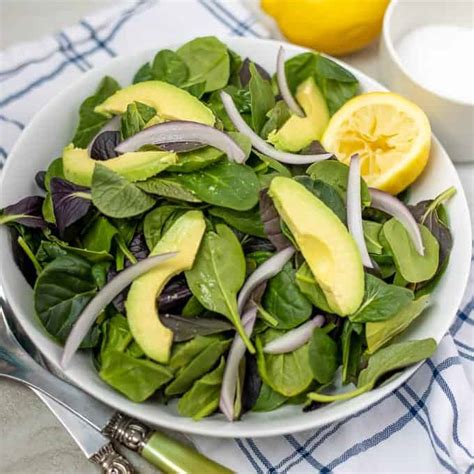 simple-spinach-avocado-salad-with-lemon-dressing image