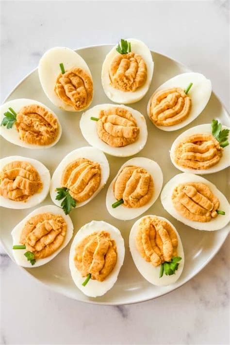 pumpkin-deviled-eggs-this-healthy-table image