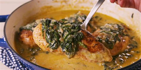 best-creamed-spinach-chicken-recipe-delish image