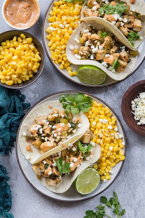 green-chile-chicken-tacos-with-mexican-street-corn image