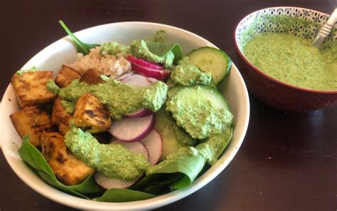 crispy-tofu-vegetable-bowls-with-creamy-cilantro image