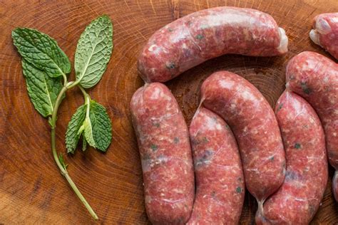 homemade-lamb-or-goat-sausage-with-mint-shepherd image