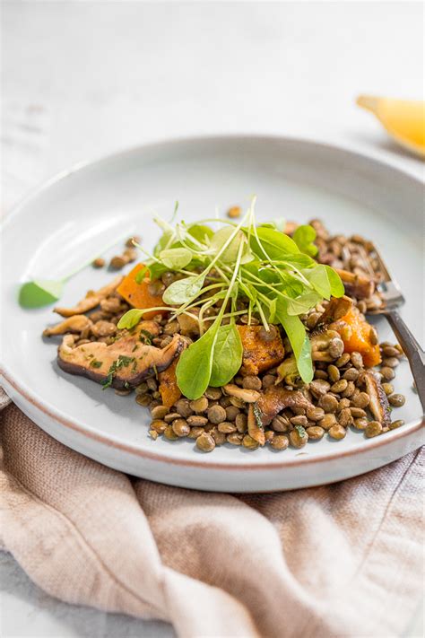 warm-lentil-salad-with-butternut-squash-and-shiitake image