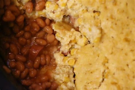 crock-pot-corn-dog-casserole-recipe-travelfoodlife image