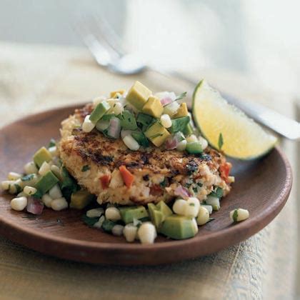 spicy-shrimp-cakes-with-corn-and-avocado-salsa image