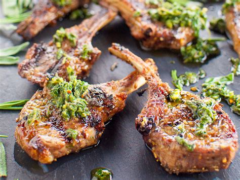 garlic-and-herb-rubbed-lamb-chops-with-mint image