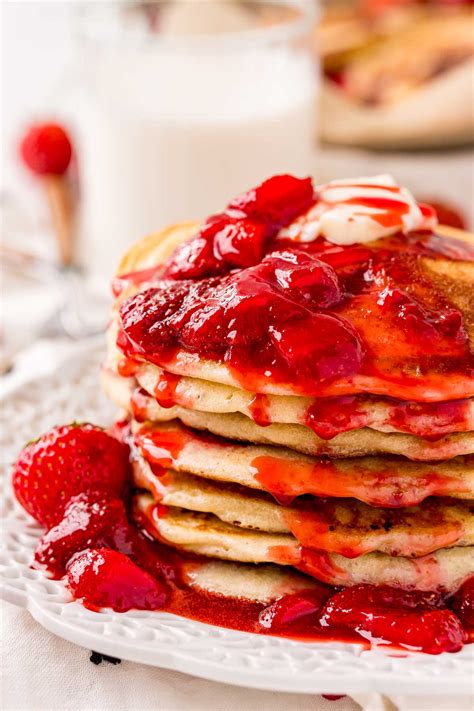 strawberry-pancakes-recipe-with-strawberry-sauce image