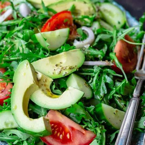 simple-lemony-arugula-salad-with-avocado-the-mediterranean image