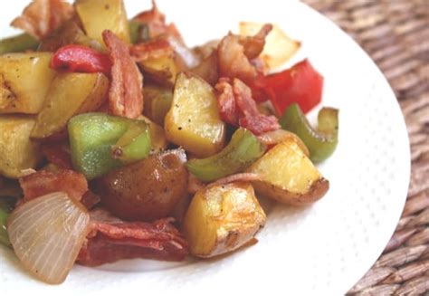 roasted-potatoes-with-bell-peppers-onions-and-bacon image