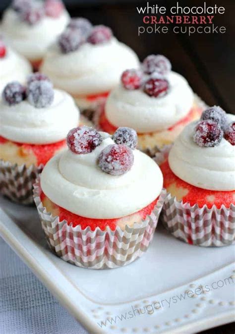 white-chocolate-cranberry-poke-cupcakes-shugary image
