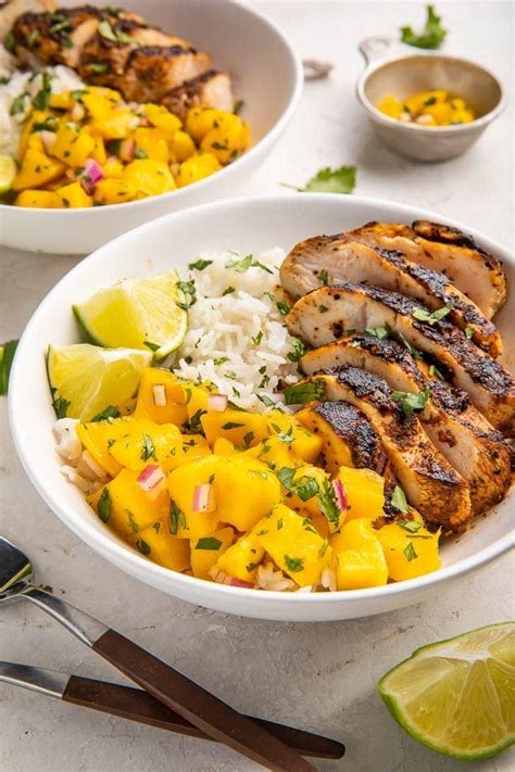 jerk-chicken-bowls-with-mango-salsa-and-coconut-rice image
