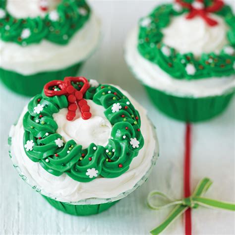 holiday-wreath-cupcakes-recipe-pillsbury-baking image