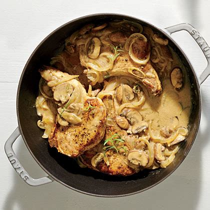 creamy-pork-chops-and-mushrooms-recipe-myrecipes image