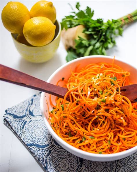 spiralized-carrot-salad-with-lemon-ginger-dressing image