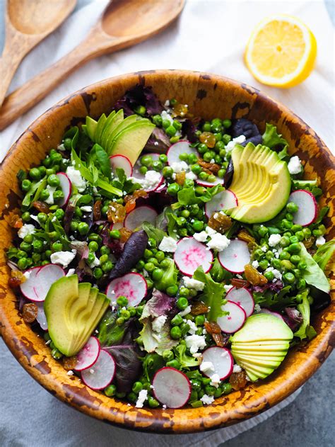 spring-salad-with-sauteed-peas-and-scallions image