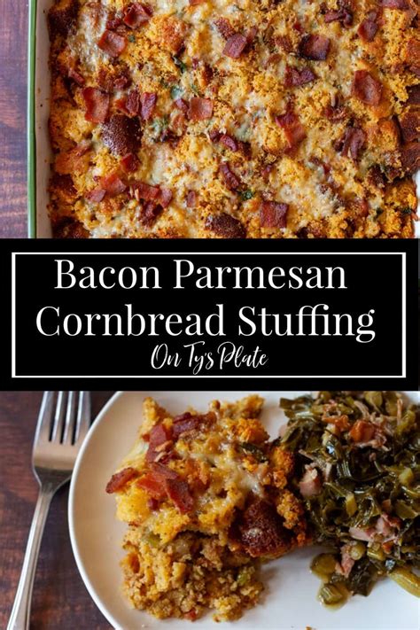 bacon-parmesan-cornbread-stuffing-on-tys-plate image