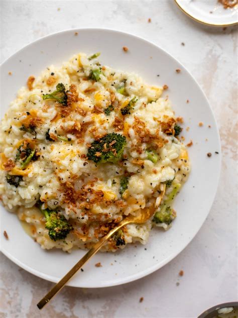 roasted-broccoli-cheddar-risotto-recipe-how-sweet-eats image