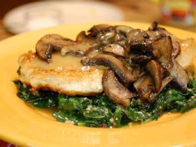 pan-sauteed-chicken-and-mushrooms-with-garlic-spinach image