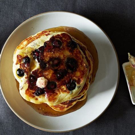 lemony-cream-cheese-pancakes-with-blueberries image