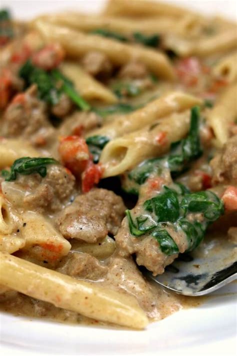 instant-pot-creamy-turkey-spinach-penne image