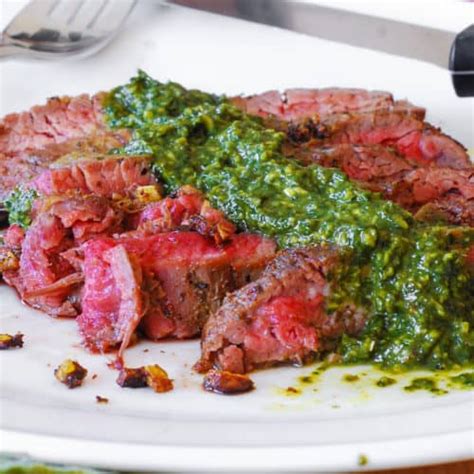 pan-seared-flank-steak-with-chimichurri-sauce image
