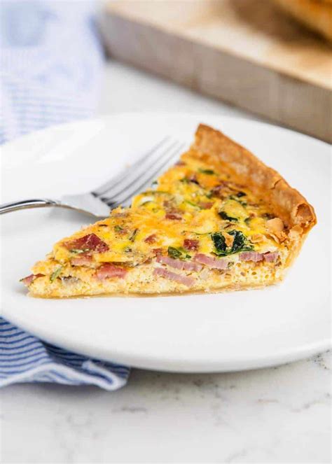 easy-ham-and-cheese-quiche-10-mins-prep image