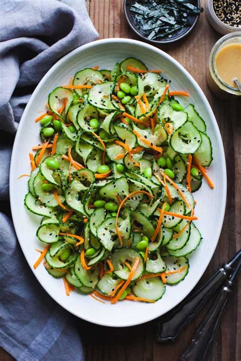 sesame-ginger-miso-cucumber-salad-snixy-kitchen image