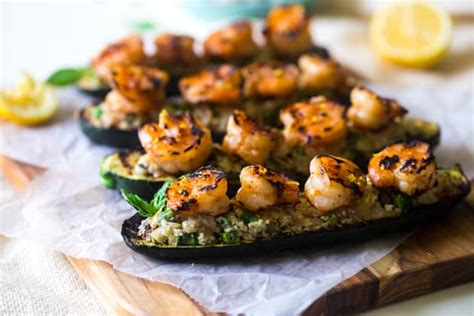 grilled-stuffed-zucchini-with-shrimp-recipe-food image