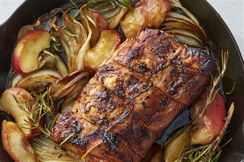 juicy-pork-roast-recipe-with-apples-and-onions-kitchn image