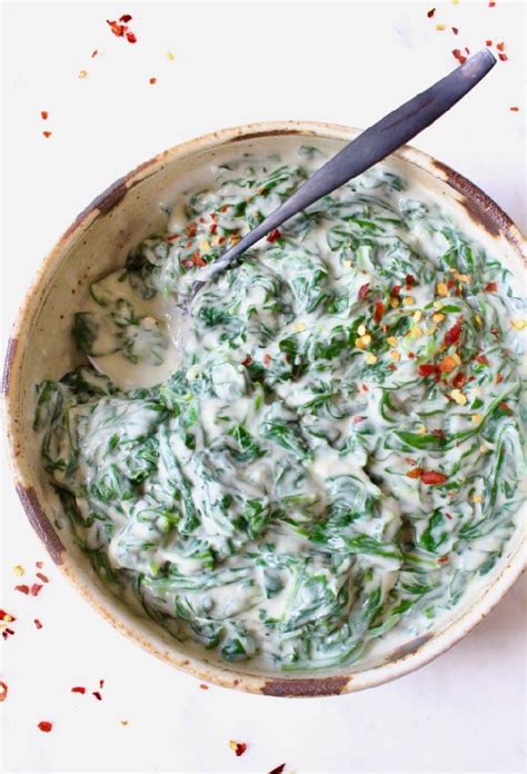 healthy-vegan-creamed-spinach-recipe-veggie-society image