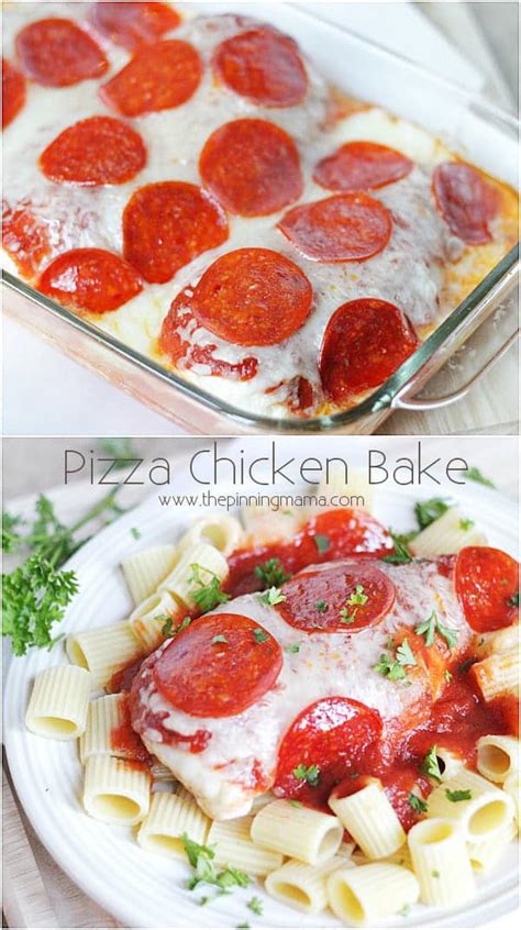 easy-dinner-recipe-pizza-chicken-bake-the-pinning image