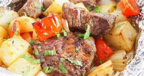 easy-steak-peppers-and-onions-foil-packets-sunday image