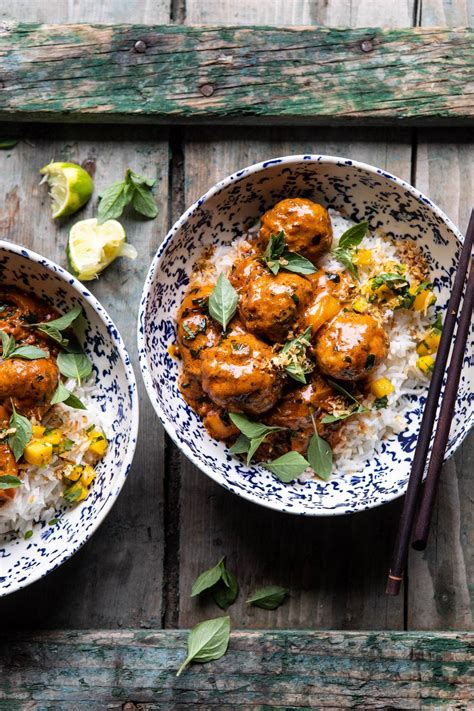 weeknight-30-minute-coconut-curry-chicken-meatballs image