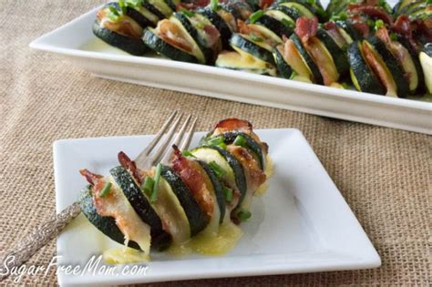 low-carb-cheesy-bacon-hasselback-zucchini-sugar-free image
