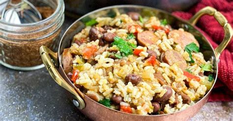 one-dish-cajun-red-beans-and-rice-skillet-just-plain image