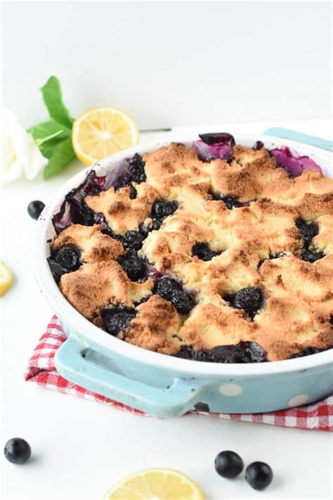 keto-blueberry-cobbler-with-almond-flour-biscuit-sweet image