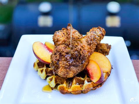 buttermilk-fried-chicken-with-thyme-cheddar-waffles image