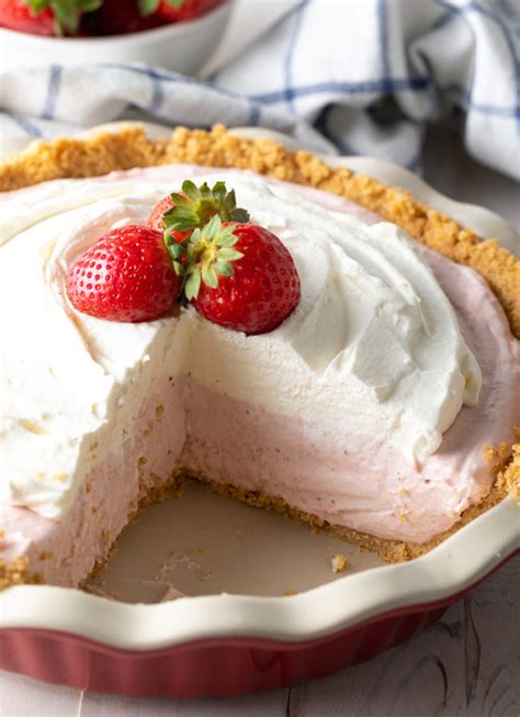 fluffy-no-bake-strawberry-cream-pie-a-spicy image