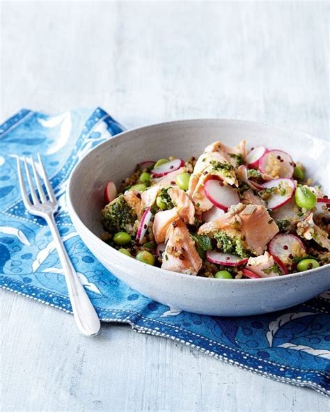 pesto-salmon-soya-bean-and-quinoa-salad image