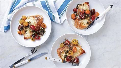 marinated-cherry-tomatoes-over-warm-provolone-garlic-bread image