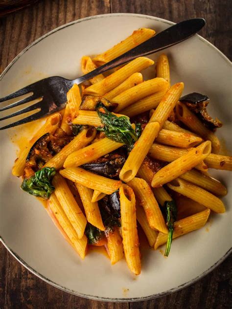 pasta-with-eggplant-and-spinach-saporito-kitchen image