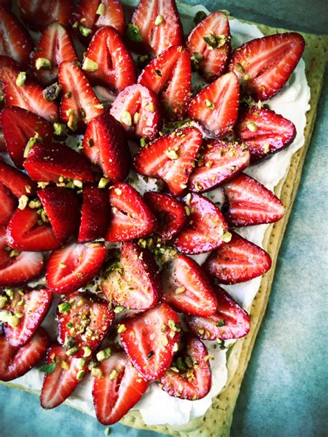 strawberry-honey-pistachio-cream-tart-savory-sweet image