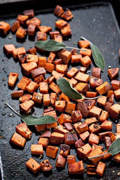 roasted-sweet-potato-cubes-with-garlic-and-sage image