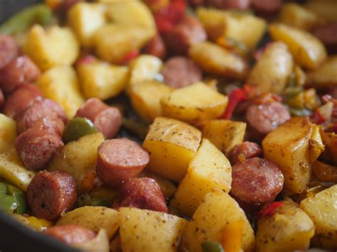 kielbasa-with-potatoes-and-peppers-one-pan-skillet-meal image
