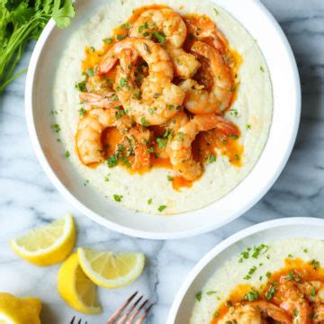 garlic-butter-shrimp-and-grits-damn-delicious image