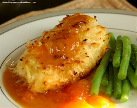 coconut-chicken-with-dijon-apricot-sauce-good image