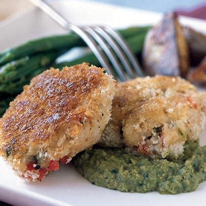 red-snapper-cakes-with-avocado-tomatillo-sauce image
