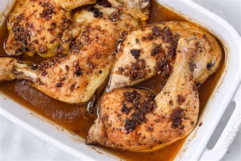garlic-roasted-chicken-leg-quarters-recipe-the-spruce image