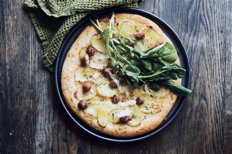 potato-pizza-with-garlic-rosemary-and-sausage image